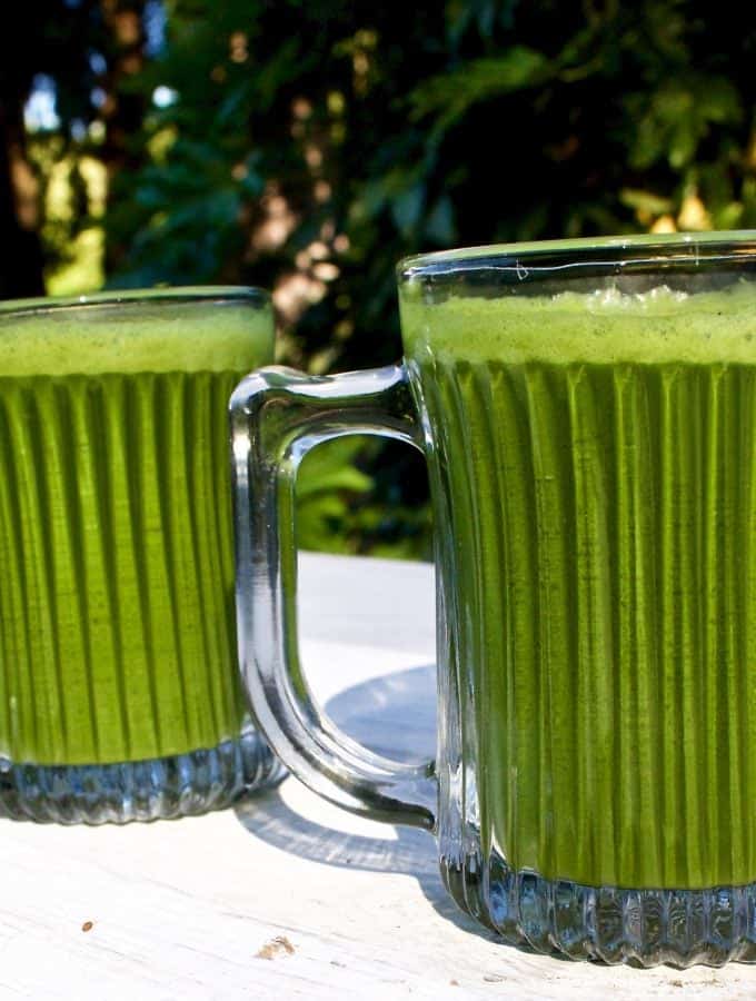 Juicing greens from our greenhouse! Yum! Homemade Food Junkie