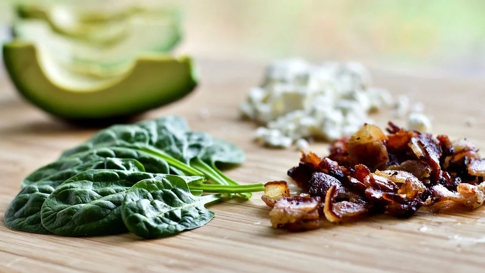 Ingredients For Spinach Avocado Bacon Salad