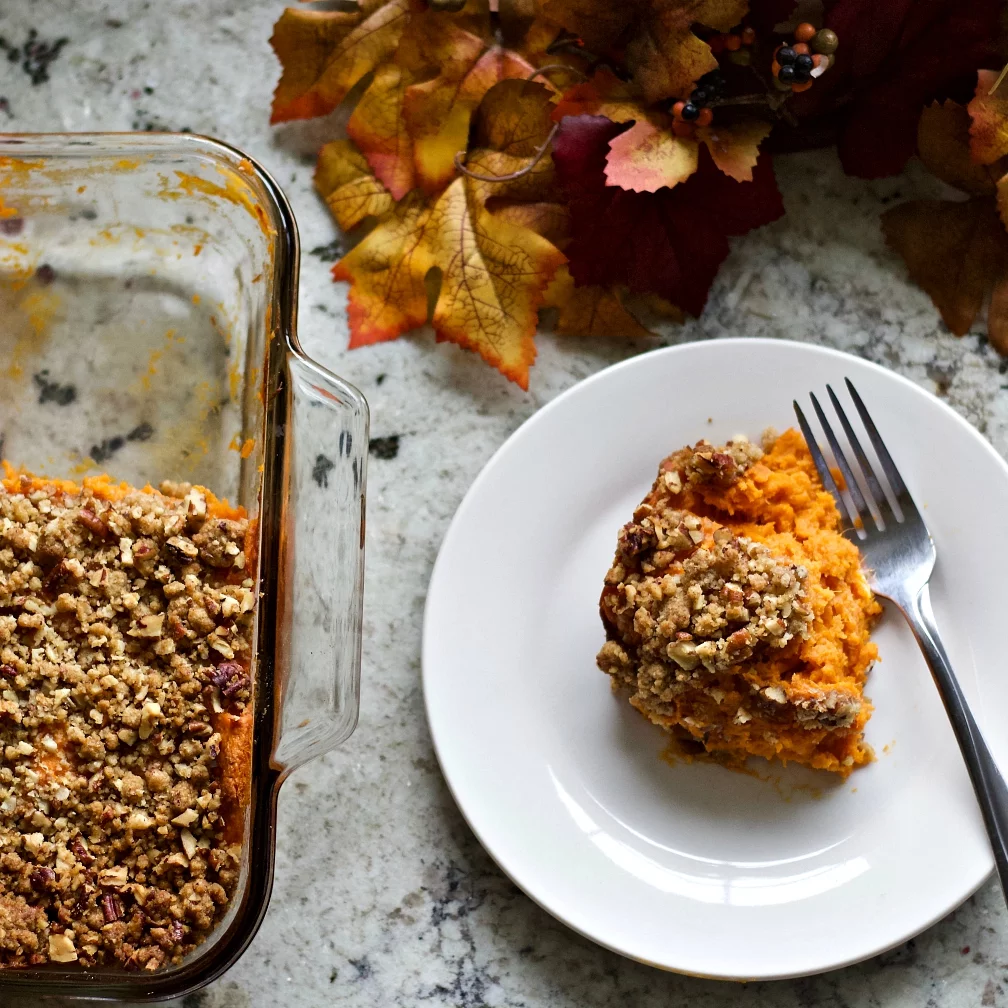 Sweet Potato Casserole With A Pecan Topping 1 Sweet Potato Casserole