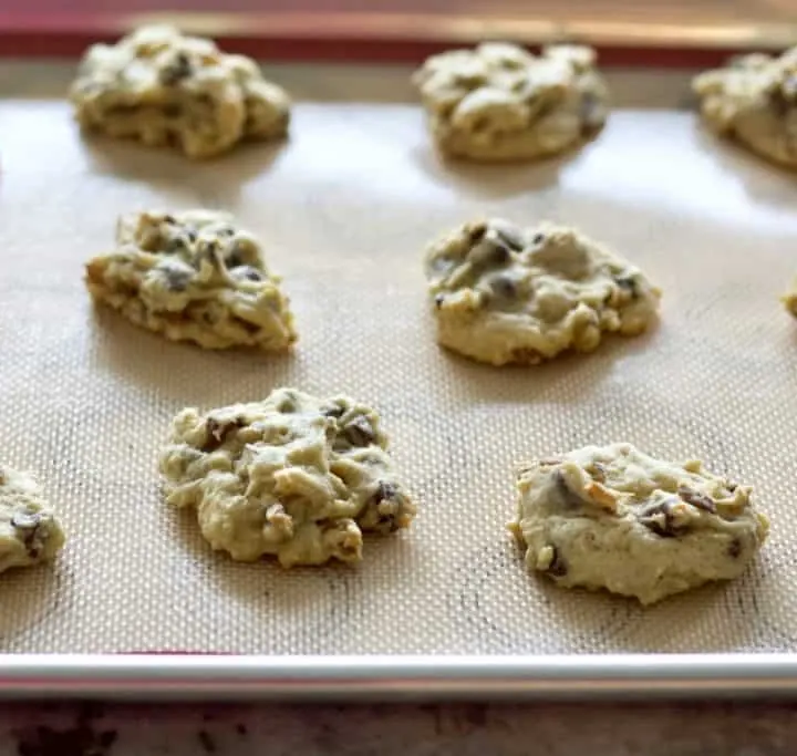 Fresh baked Creamy Chocolate Cookies on a baking sheet