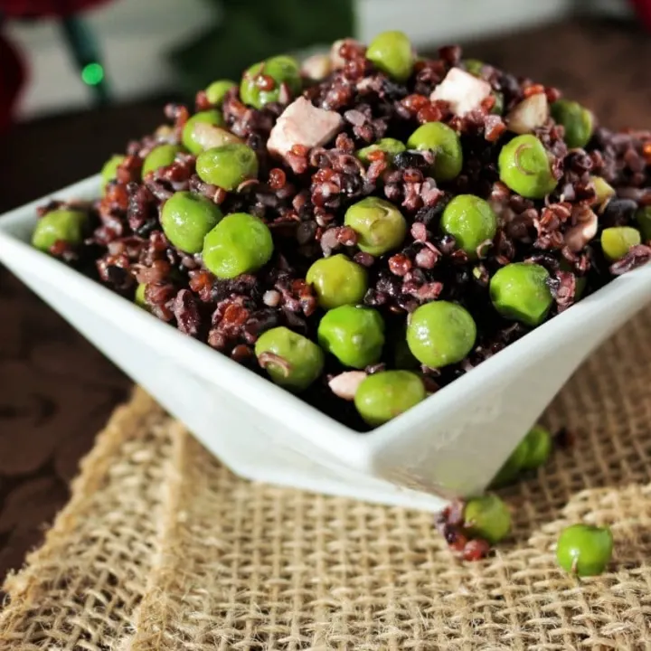 Black Rice Quinoa pea salad