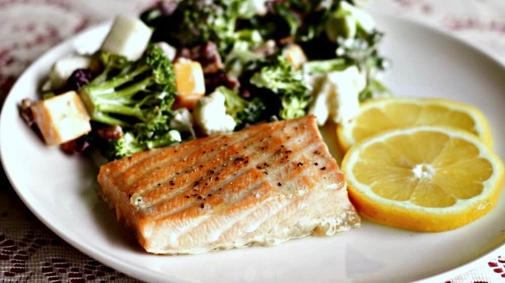 Easy Baked Salmon With A Brown Sugar Marinade Is A Perfect Choice For A Delicious, Low Carb, Dairy -Free, Gluten-Free Meal Choice. Chock Full Of Good For You Lean Protein And Healthy Fat With A Yummy Marinade! Http://Homemadefoodjunkie.com