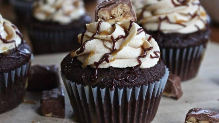 Decadent Snickers Cupcakes