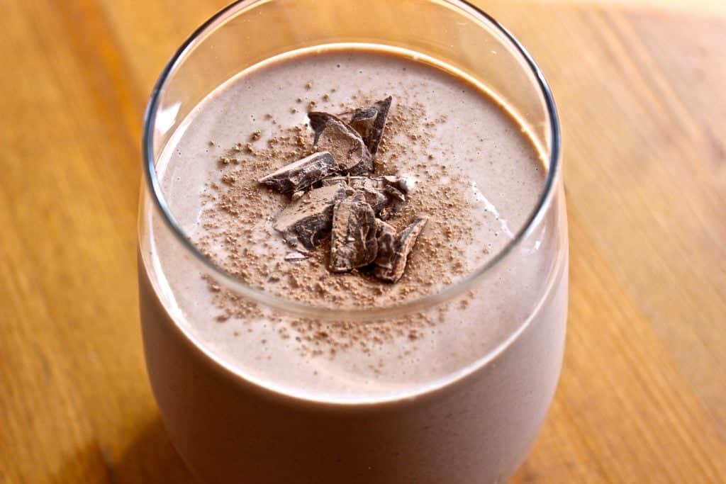Chocolate Peanut Butter Protein Smoothie. A Yummy Protein Smoothie That Leaves You Full For Hours! Http://Homemadefoodjunkie.com