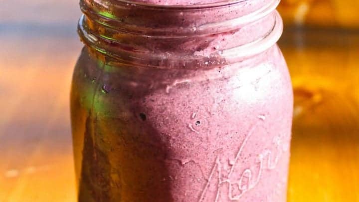 3 Berry Smoothie In A Mason Jar