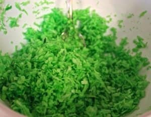 Shredded Coconut Dyed Green For A Cute Nest!