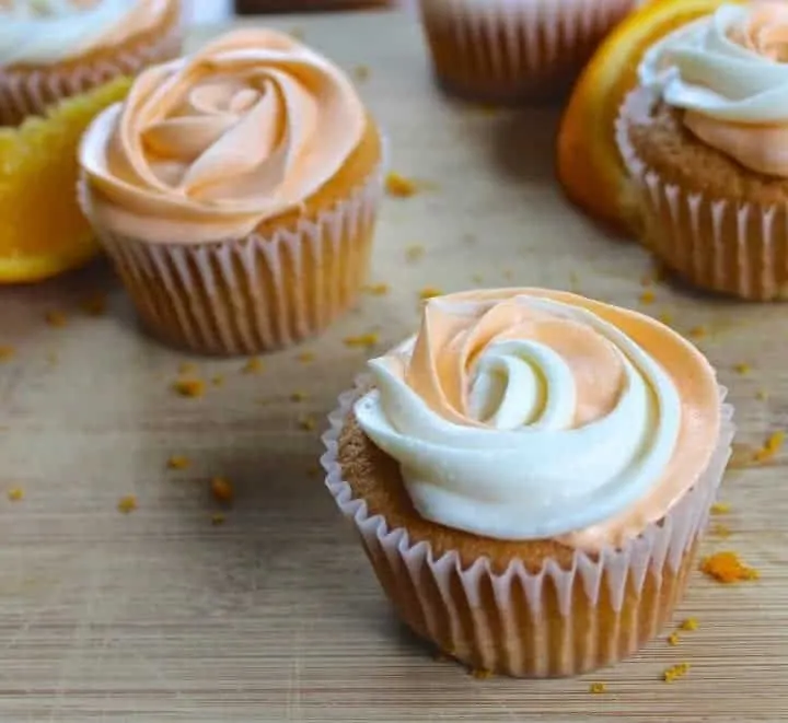 Orange creamsicle cupcakes