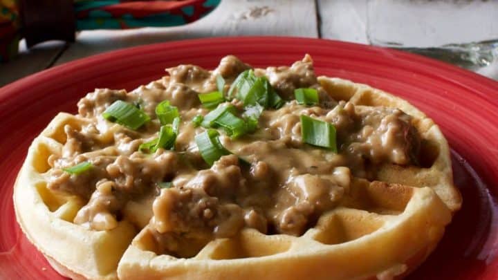 Waffles And Sausage Gravy