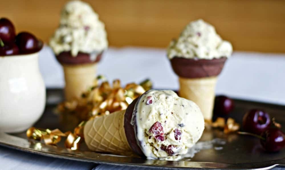 Dark Chocolate Cherry Custard Ice Cream Homemade Food Junkie