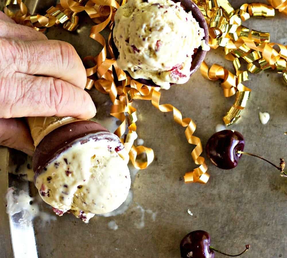 Dark Chocolate Cherry Custard Ice Cream Homemade Food Junkie