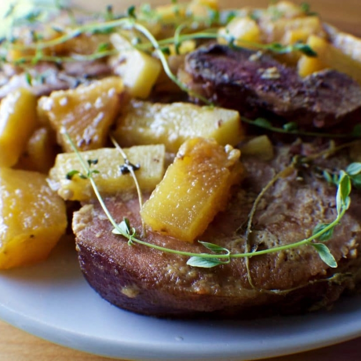 Slow Cook Pineapple Ham Steaks In mustard Sauce