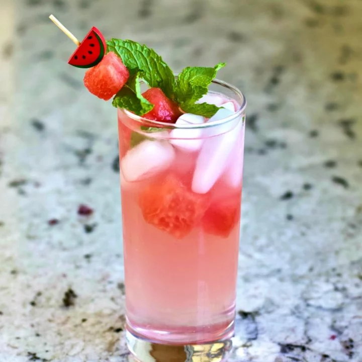 Garnished Watermelon Peach cocktail