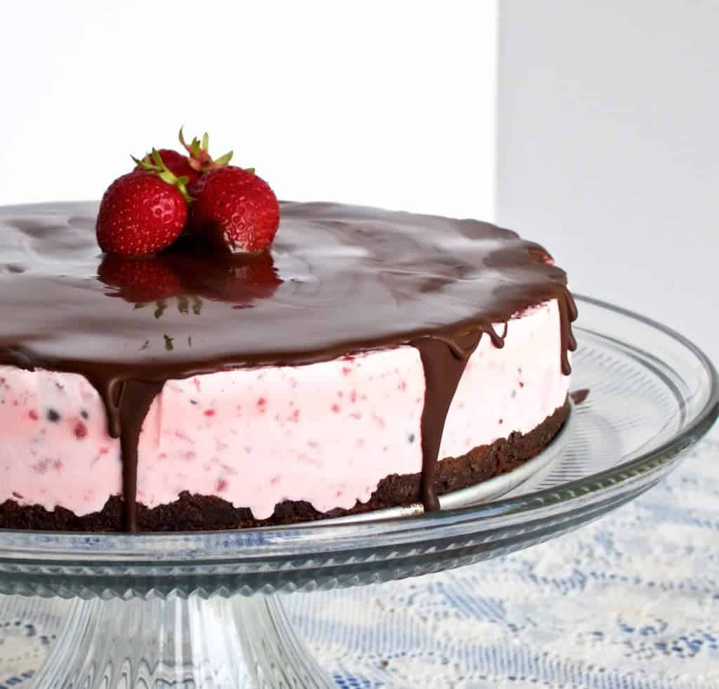 Chocolate Strawberry Ice Cream Cake