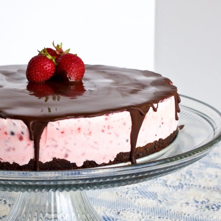 Chocolate Strawberry Ice Cream Cake