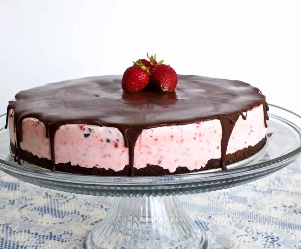 Chocolate Strawberry Ice Cream Cake