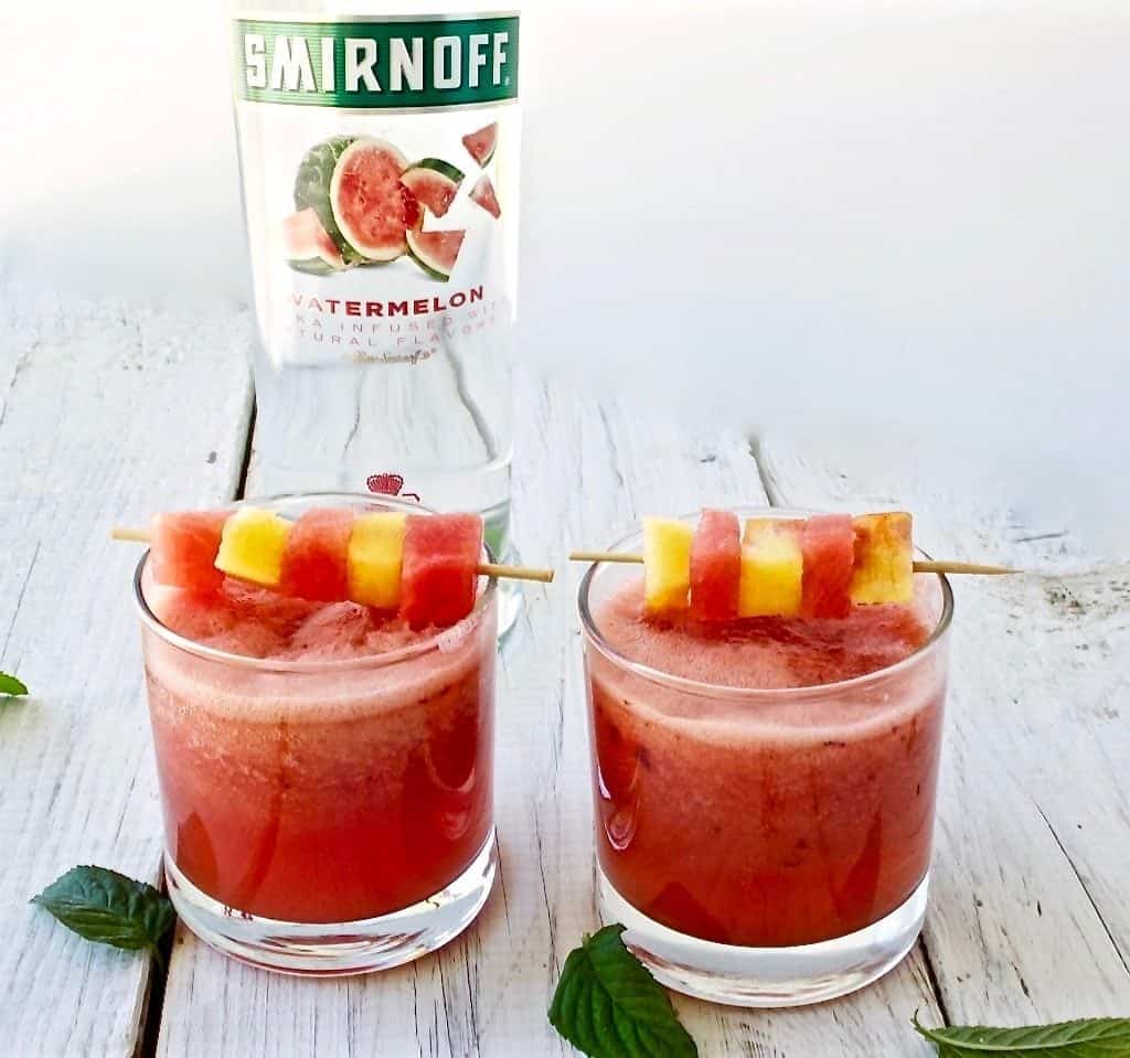 "Watermelon Peach Cocktail Made With Pureed Fresh Fruit. Pure Summer Refreshment! Http://Homemadefoodjunkie.com