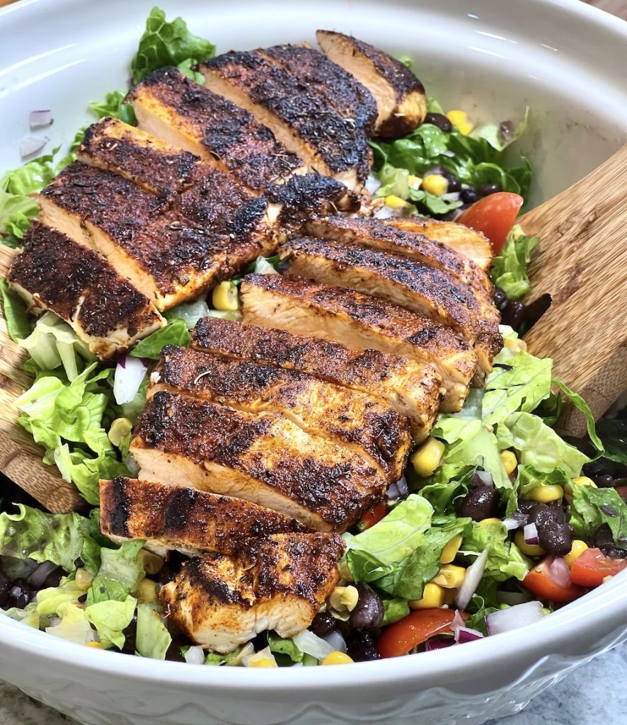 Blackened Chicken Salad with Corn and Black Beans 4 blackened chicken salad