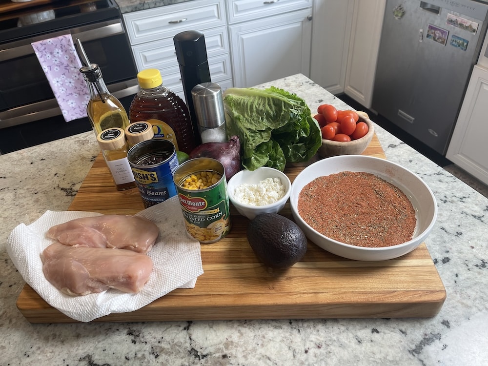 Blackened Chicken Salad with Corn and Black Beans 7 blackened chicken salad ingredients