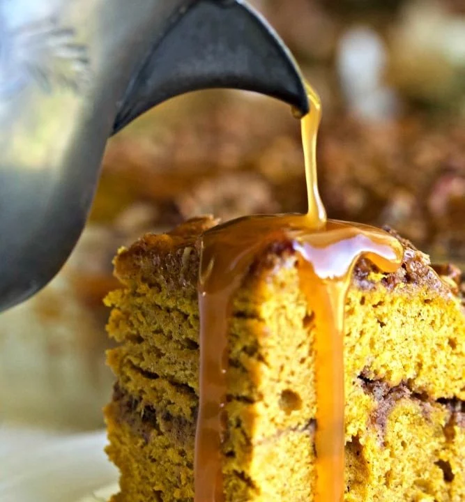 Pumpkin Coffee Cake with Caramel