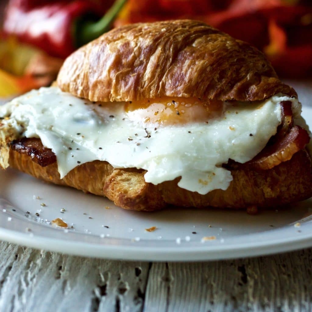 Bacon Egg Croissant Sandwich Homemade Food Junkie