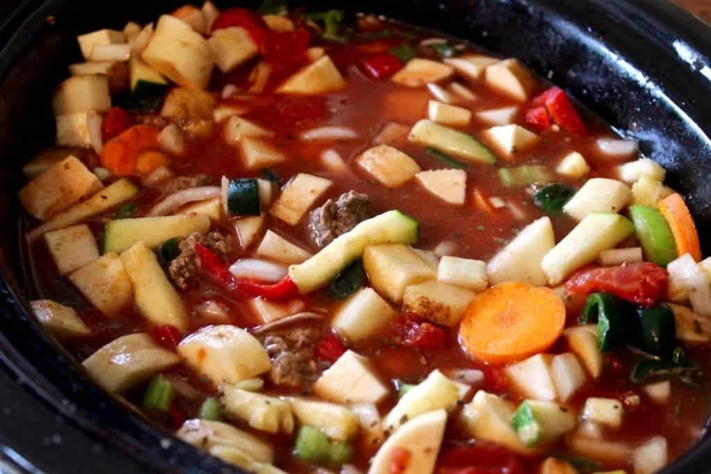 Crock Pot Beef Stew In The Making