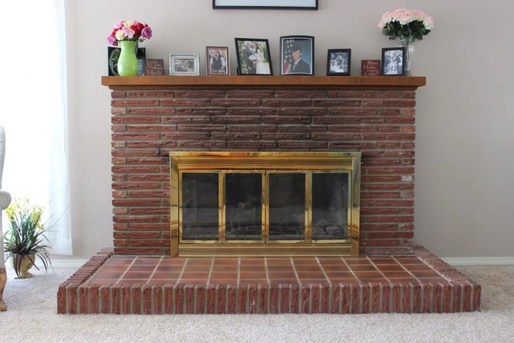 Our Old Red Brick Fireplace