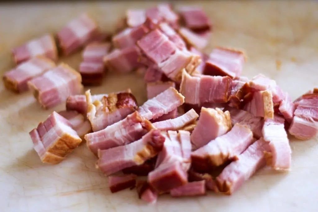 Natural Minimally Processed Bacon From A Local Farm For Chicken Noodle Minestrone