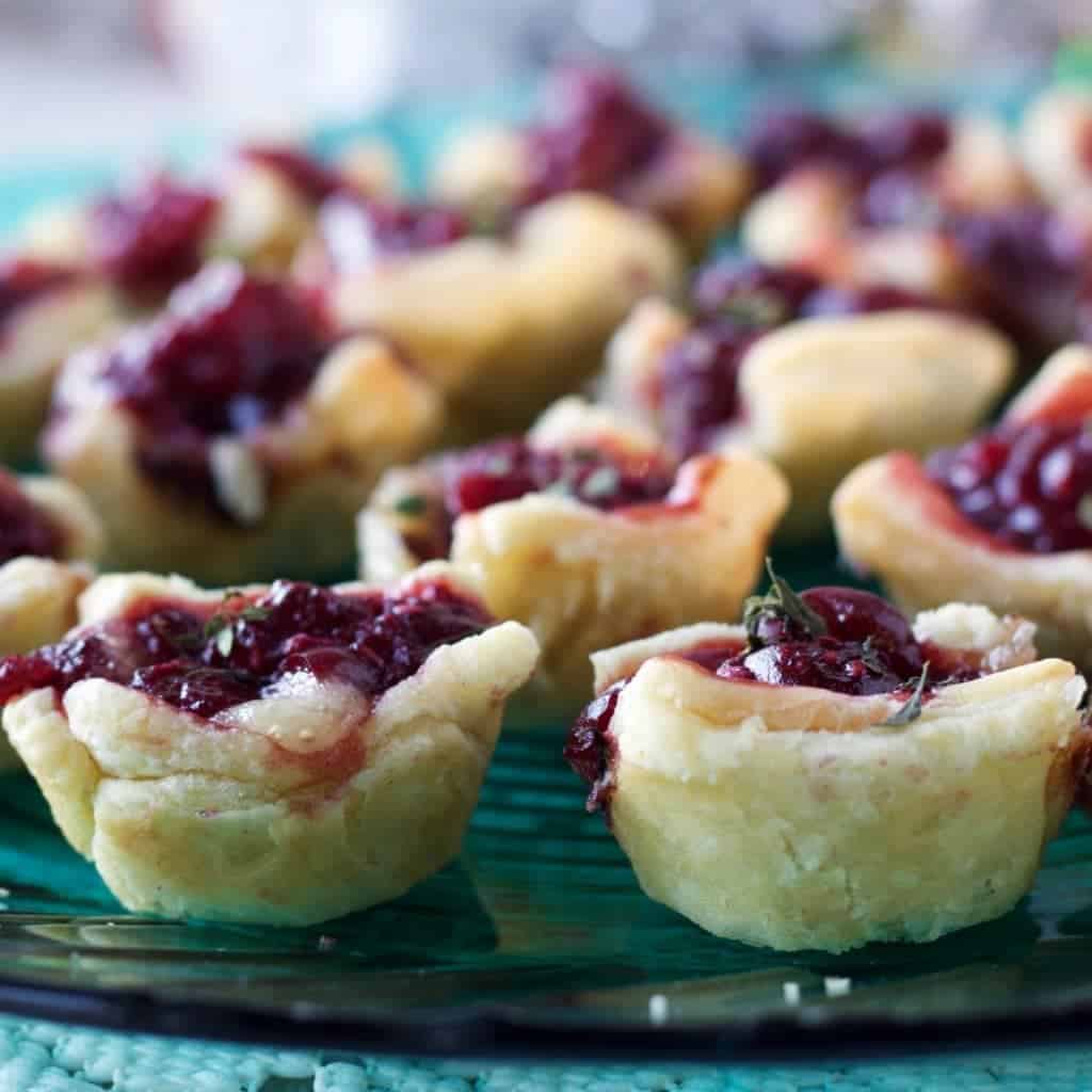 Cranberry Raspberry Brie Bites