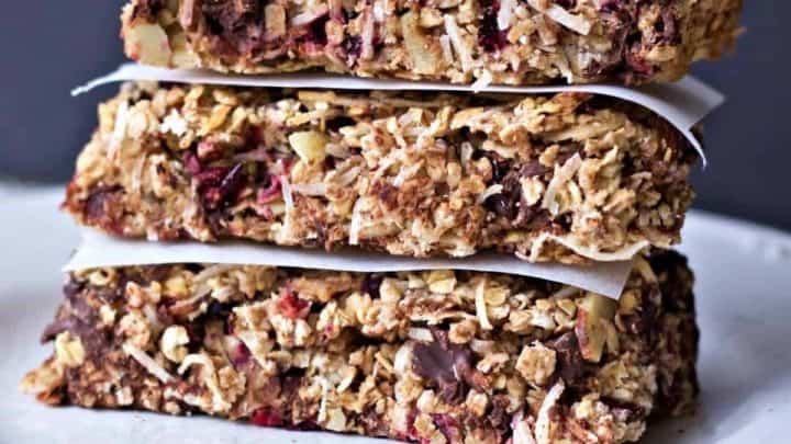 Homemade Healthy Coconut Cranberry Choco Bars 5 Homemade Granola Bars