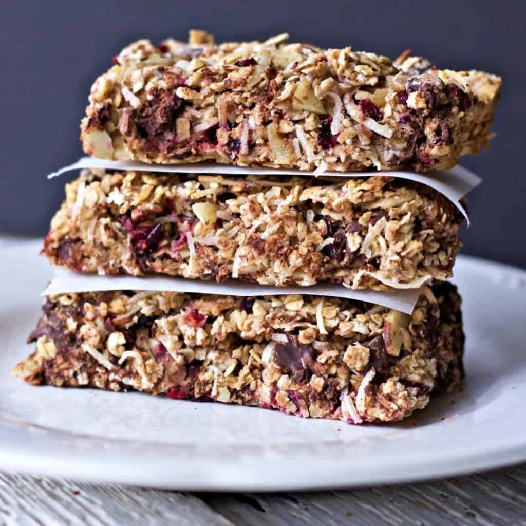 Homemade Healthy Coconut Cranberry Choco Bars