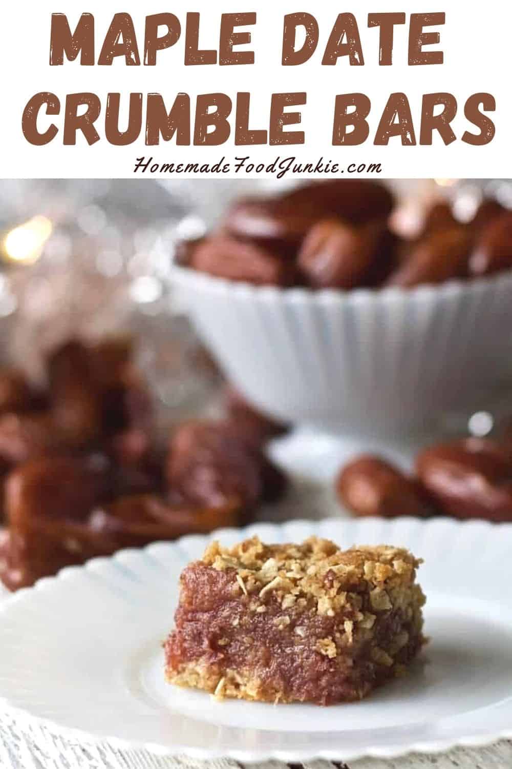 Maple date crumble bars-pin image