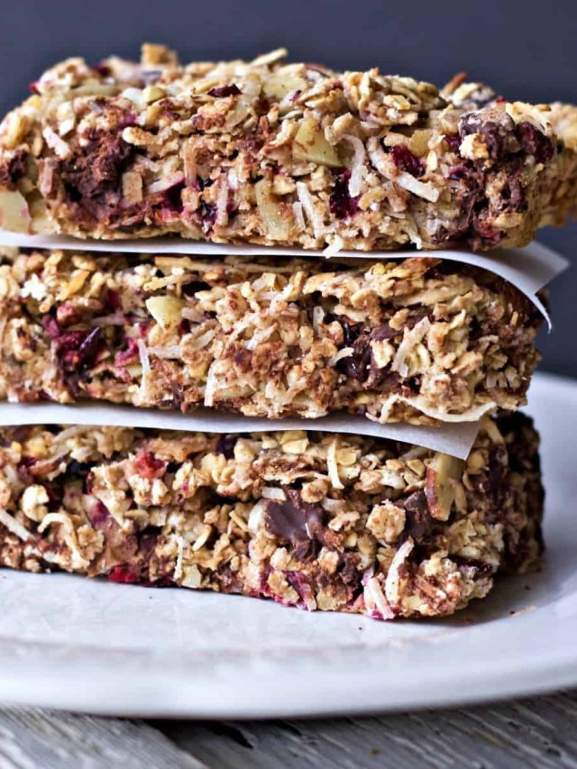 homemade healthy coconut cranberry choco bars