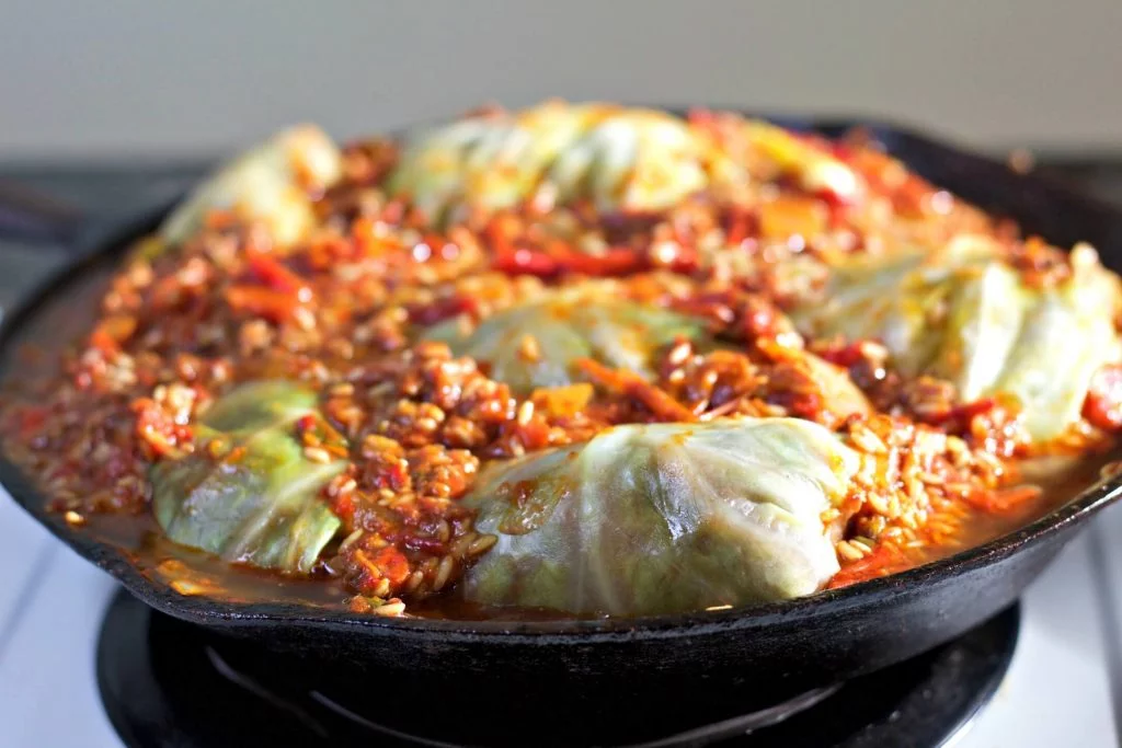 Chorizo Cabbage Rolls Skillet Dinner