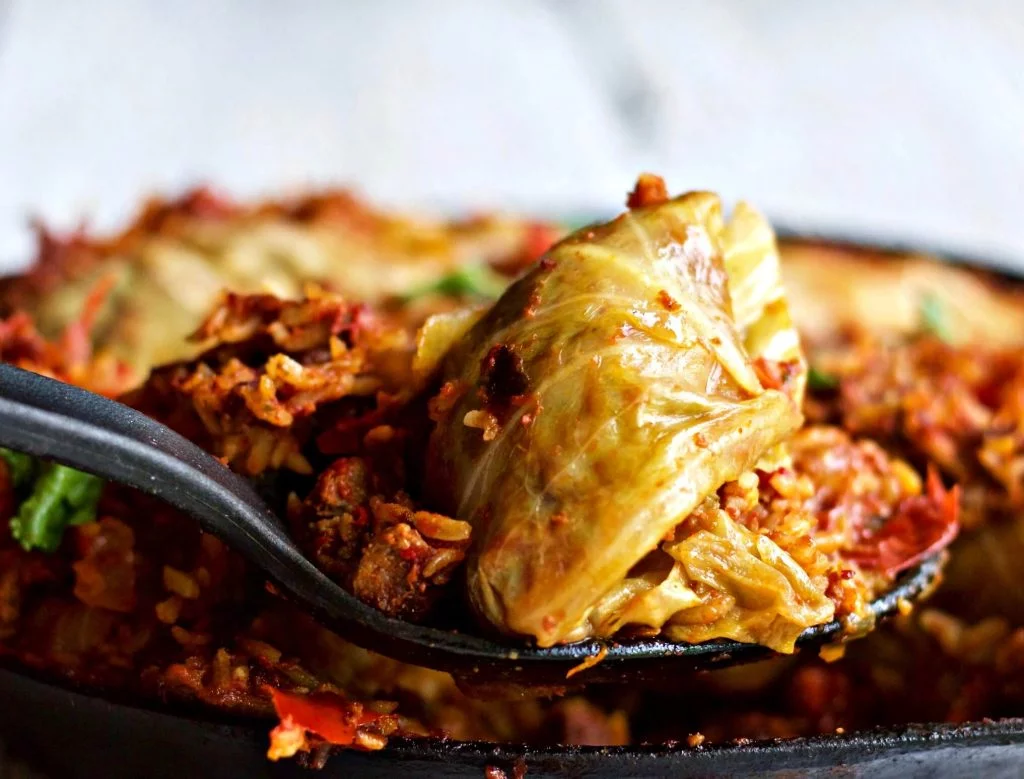 Chorizo Cabbage Rolls Skillet Dinner