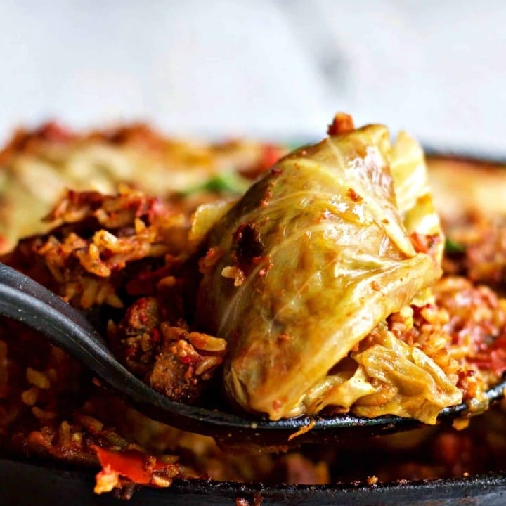 Chorizo Cabbage Rolls Skillet Dinner