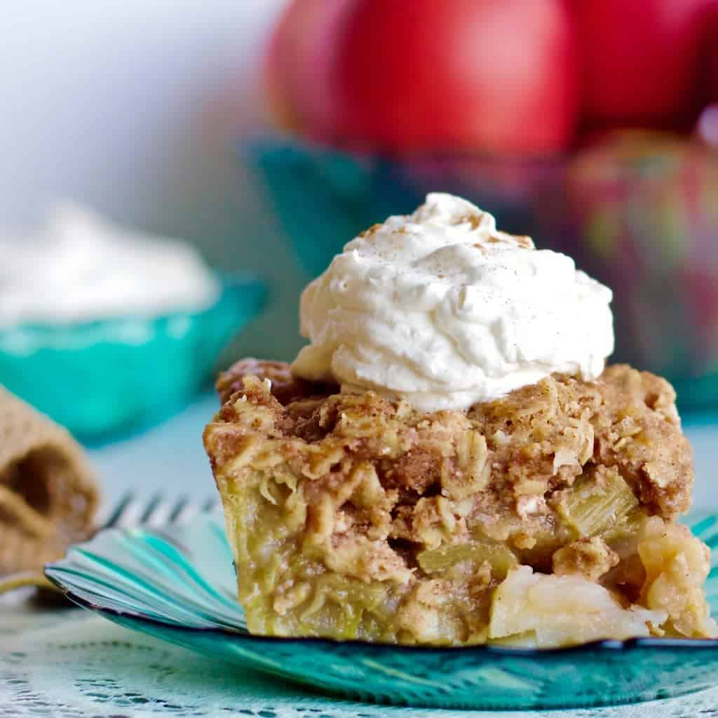 Rhubarb Apple Fruit Crisp By Http://Homemadefoodjunkie.com