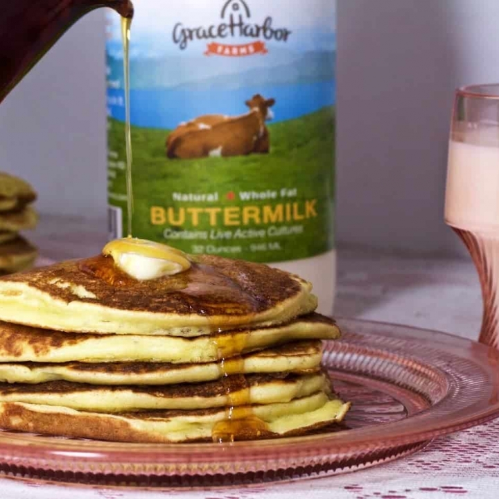 Grace Harbor Farms Buttermilk Pancakes. So rich and flavorful.http://HomemadeFoodJunkie.com