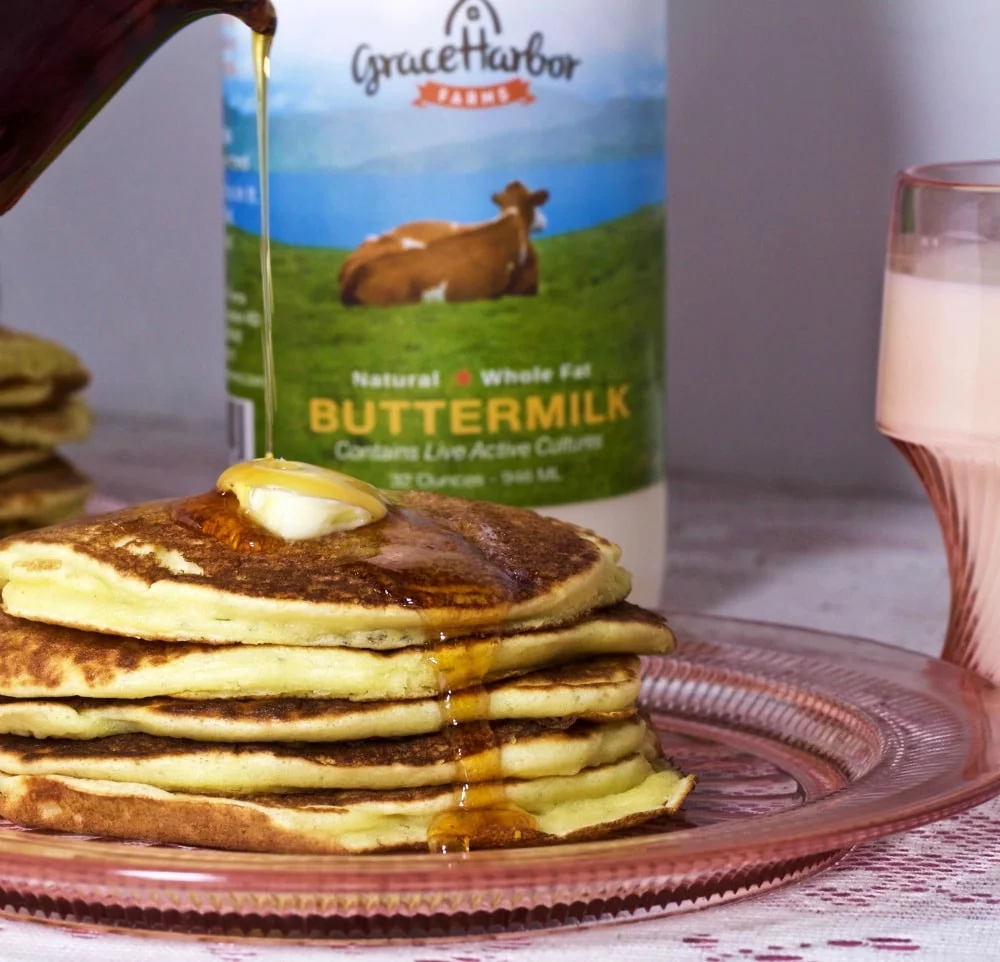 Grace Harbor Farms Buttermilk Pancakes. So Rich And Flavorful.http://Homemadefoodjunkie.com