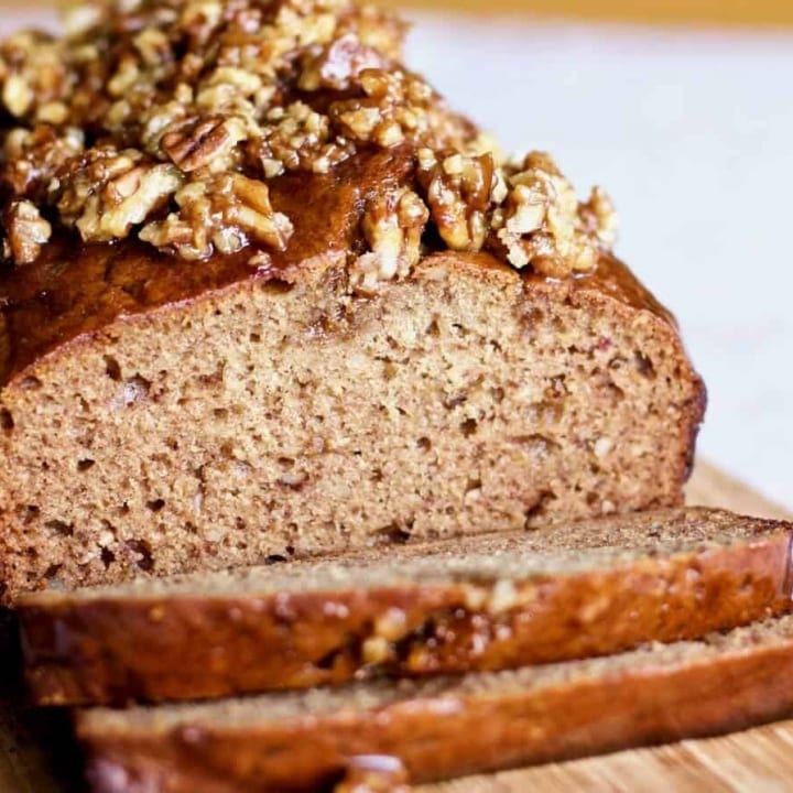 Caramel Pecan Banana Date Bread