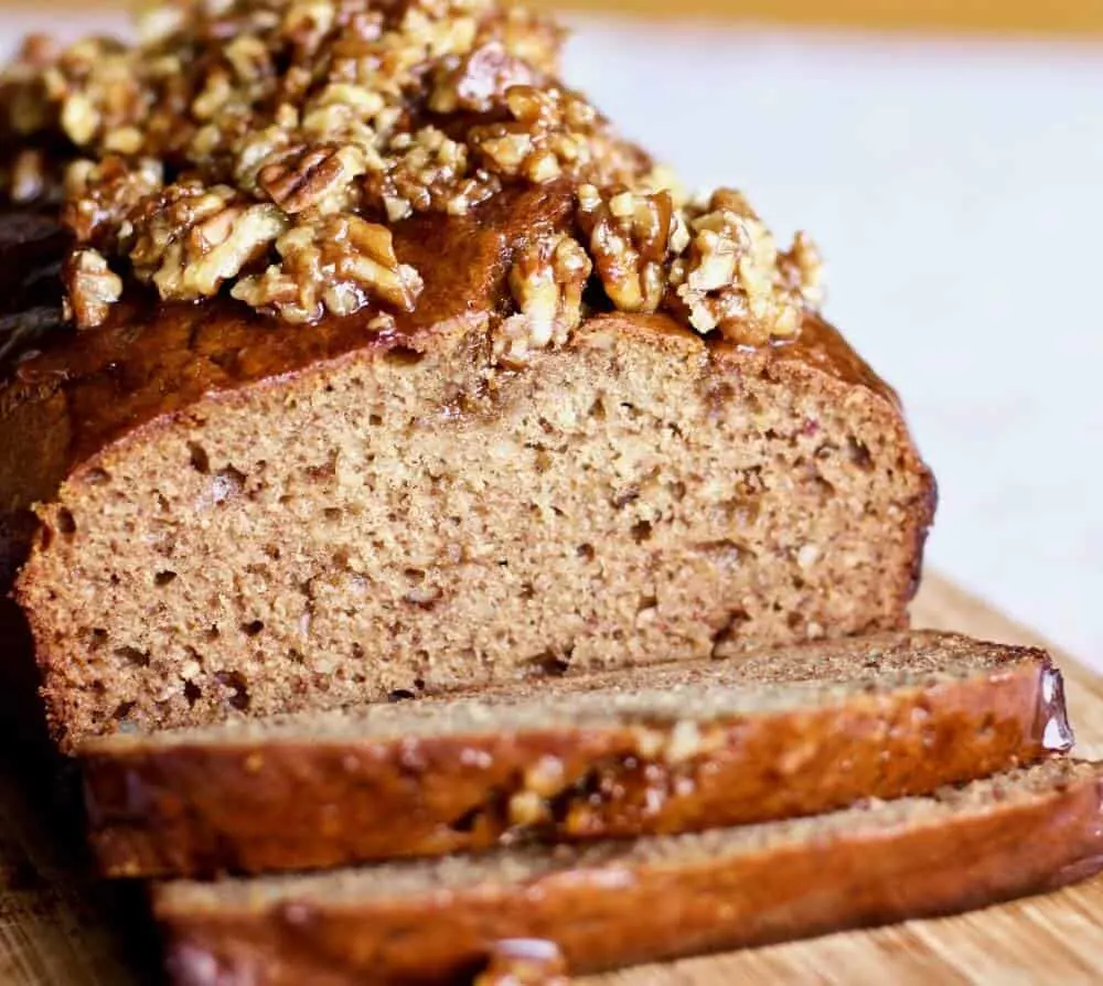 Caramel Pecan Banana Date Bread