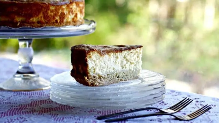 Buttermilk Cheesecake With Rhubarb Glaze