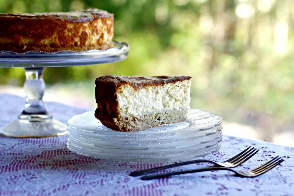 Buttermilk Cheesecake With Rhubarb Glaze