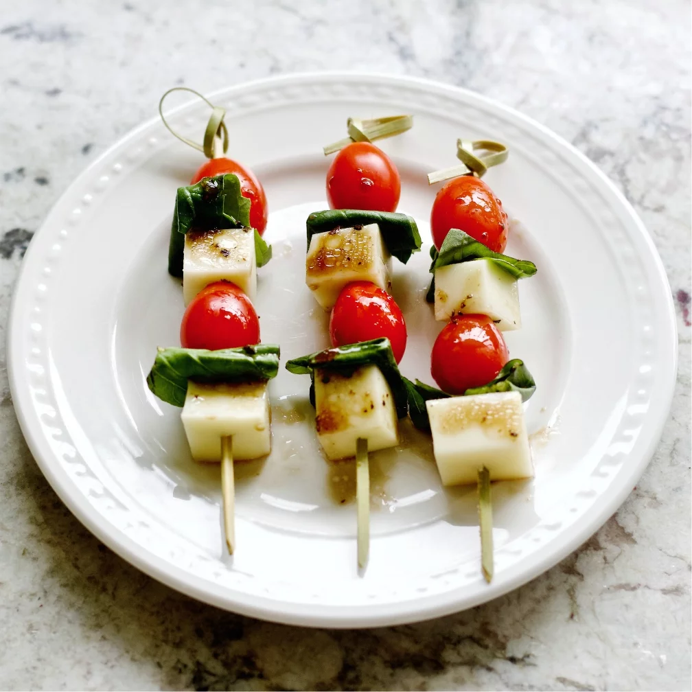 Caprese Salad Bites On A Plate.