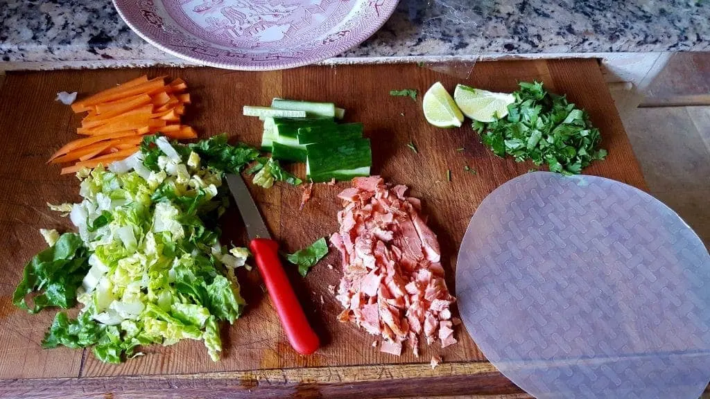 Here Are The Filling Ingredients For These Yummy Smoked Salmon Wraps. Http://Homemadefoodjunkie.com