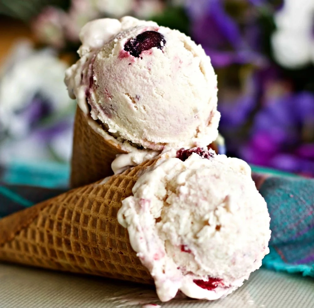 Peppermint Cherry Ice Cream Recipe 4 Berry Buttermilk Ice Cream Full Of Probiotics And Healthy Ingredients. Gluten Free! Http://Homemadefoodjunkie.com