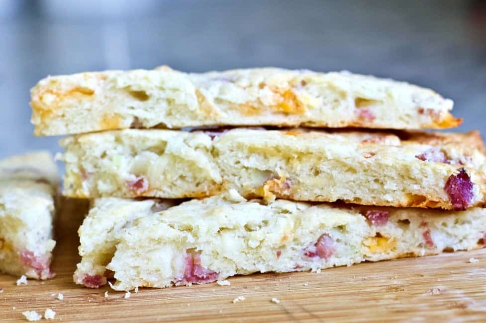 Ham And Cheese Scones Stacked Pieces
