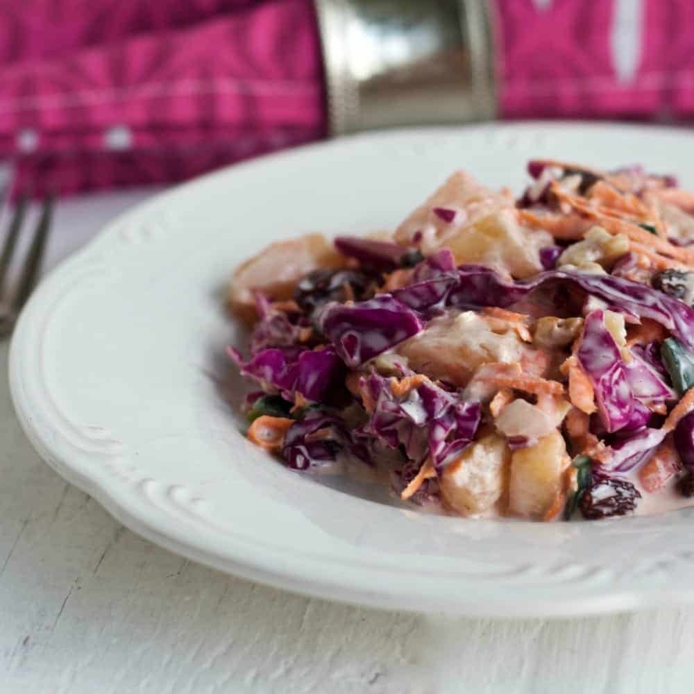 Red Cabbage Carrot Salad Is High-Fiber, Vegetarian, Dairy-Free, Gluten-Free. Http://Homemadefoodjunkie.com