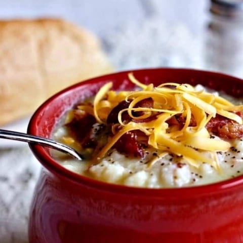 Instant Pot Cheesy Cauliflower Potato Soup-image