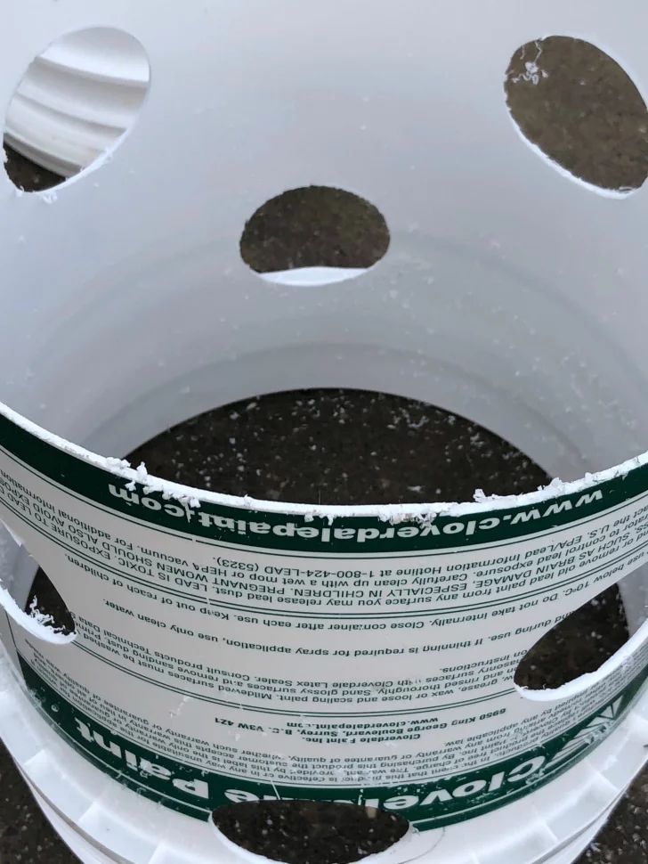 Cut Bucket With Holes For Diy Strawberry Towers