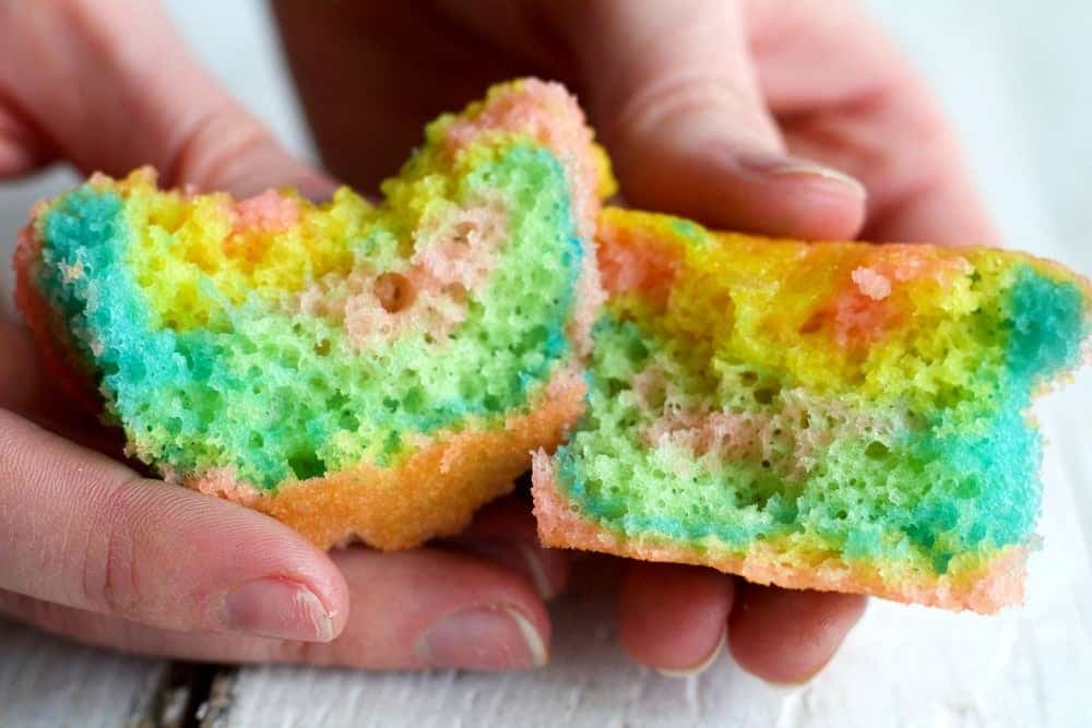 Multi Colored Rainbow Cupcakes